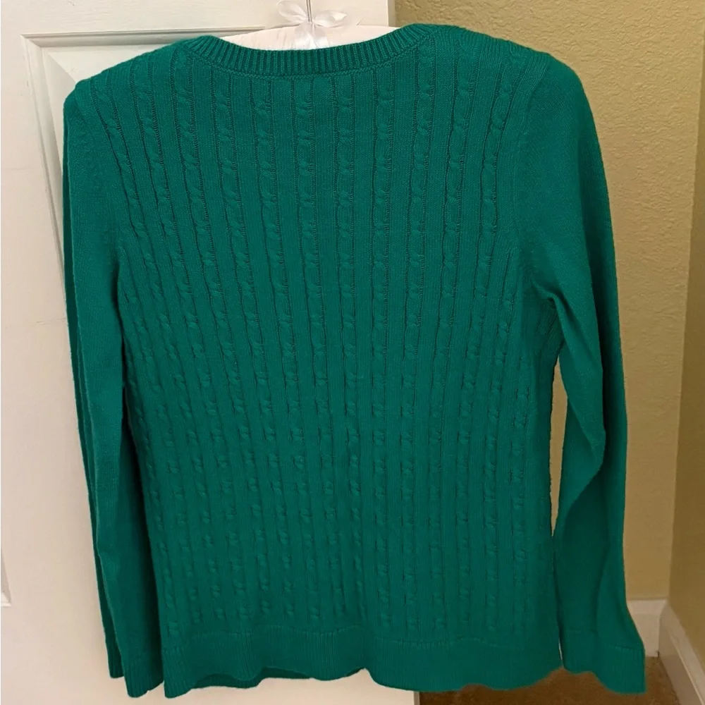 Talbots Teal Button-Shoulder Sweater - Picture 2 of 4